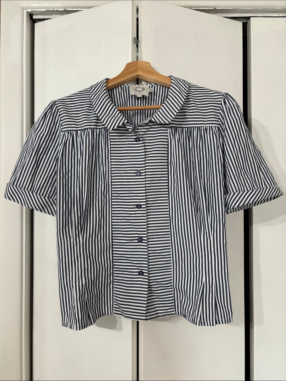 Lili Sidonio Classic Navy Stripe button up Shirt